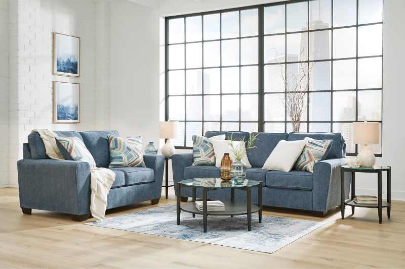 SALA CASHTON BLUE SOFÁ Y LOVESEAT