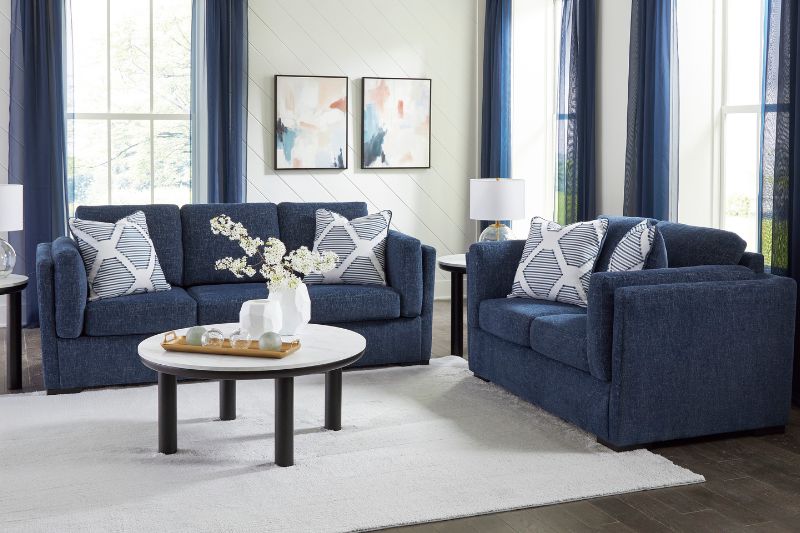 SALA EVANSLEY NAVY SOFÁ Y LOVESEAT